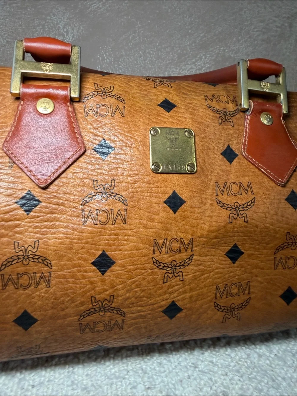 MCM satchel cognac